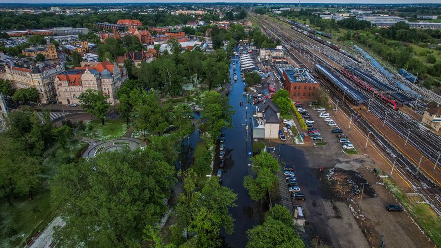 Engineers evaluating flood impacts on railway infrastructure