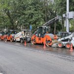 Geosynthetics being used in road construction for soil stabilization