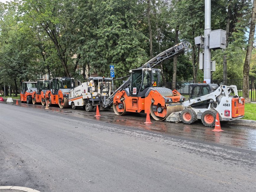 Geosynthetics being used in road construction for soil stabilization