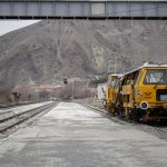 Railway tracks under construction with clear sky