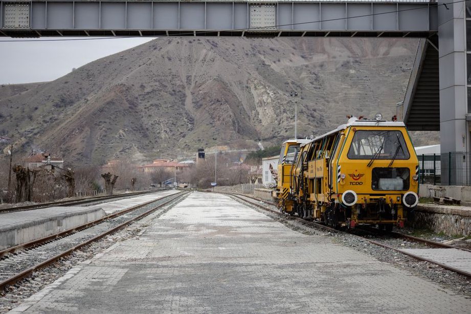 Railway tracks under construction with clear sky