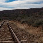 Rail tracks crossing thawing permafrost