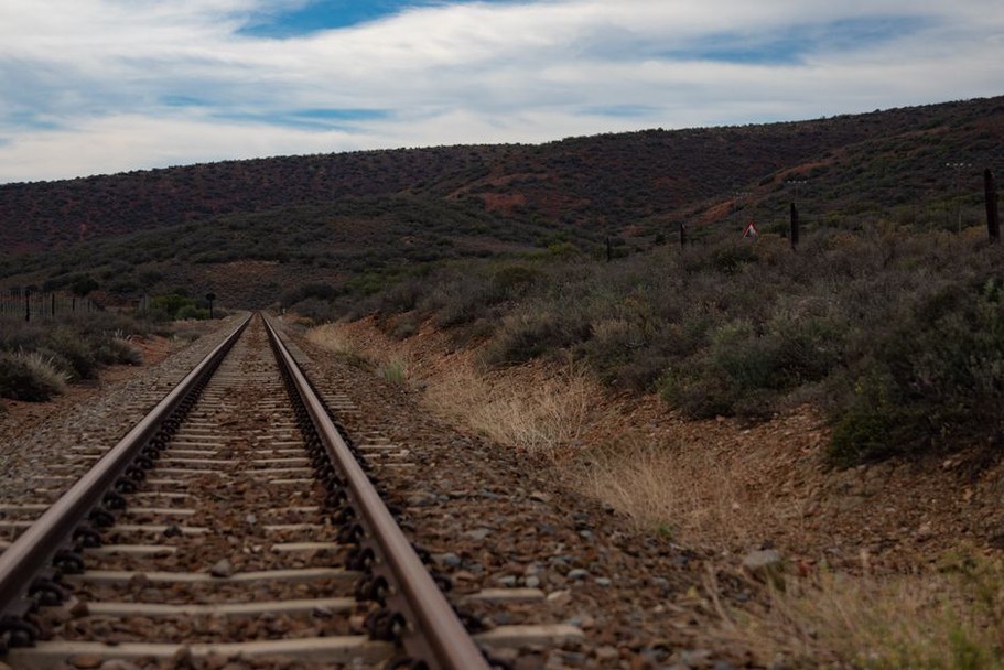Rail tracks crossing thawing permafrost