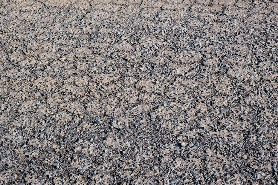 construction site with road foundation layers visible