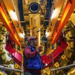 Large tunnel boring machine working underground