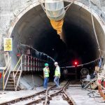 Workers in a tunnel under construction