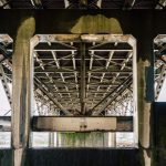 A robust urban bridge with modern design elements