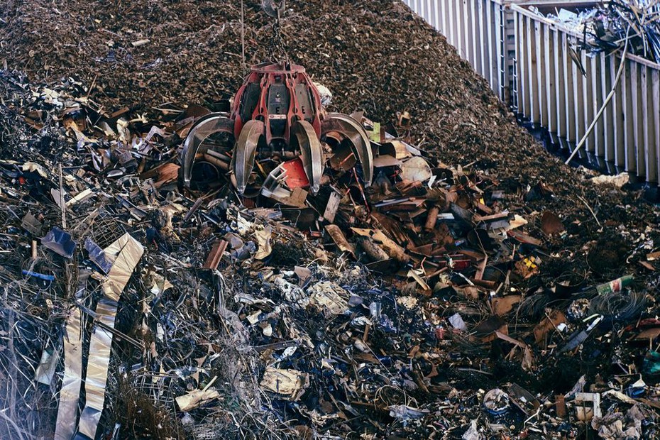 Machinery at an asphalt recycling site