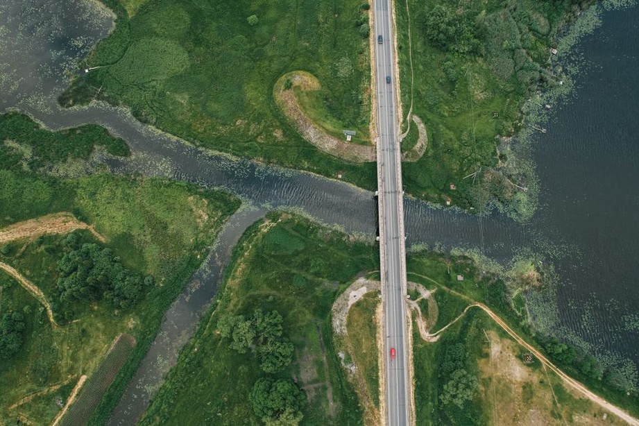 Scour survey underway at a bridge foundation