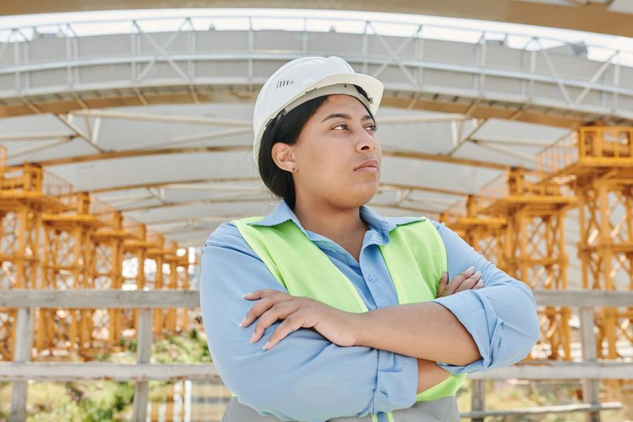 Engineer examining pier and bearing details