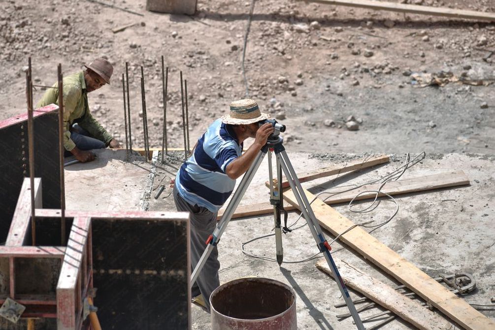 Geotechnical instruments at a construction site