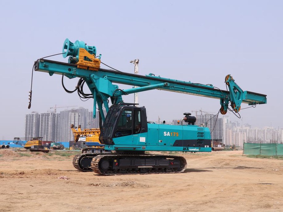 Bored pile installation for a bridge foundation during construction phase