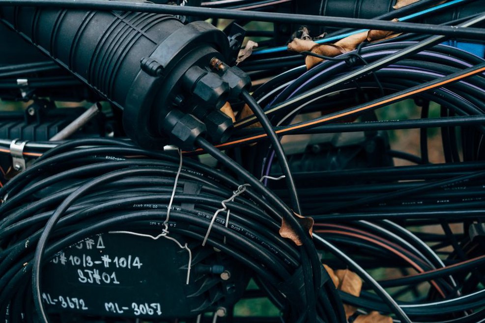 Fibre-optic cable being installed for ground monitoring