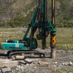Boreholes investigate ground conditions beside a planned highway