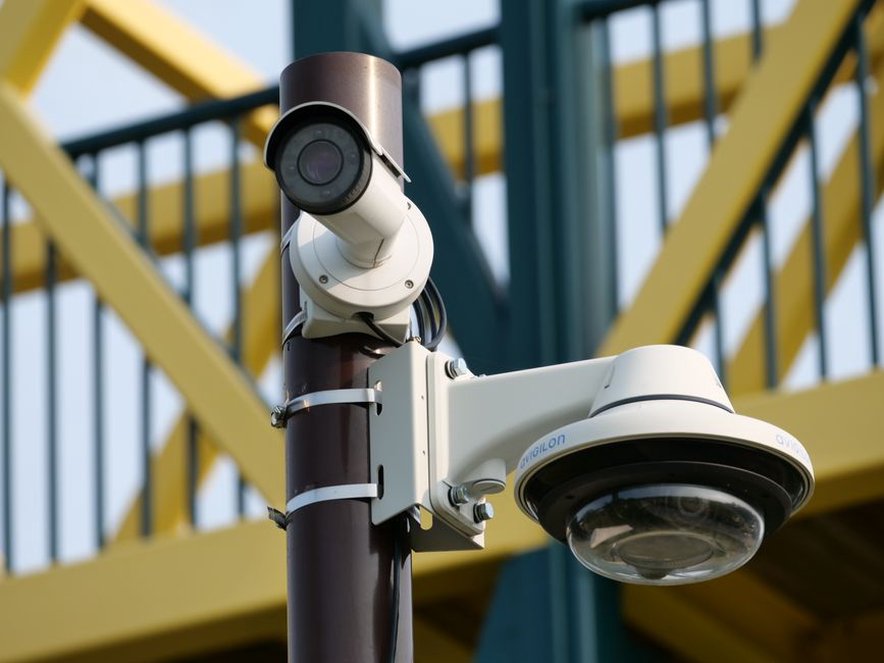Seismic sensors installed on a bridge for monitoring