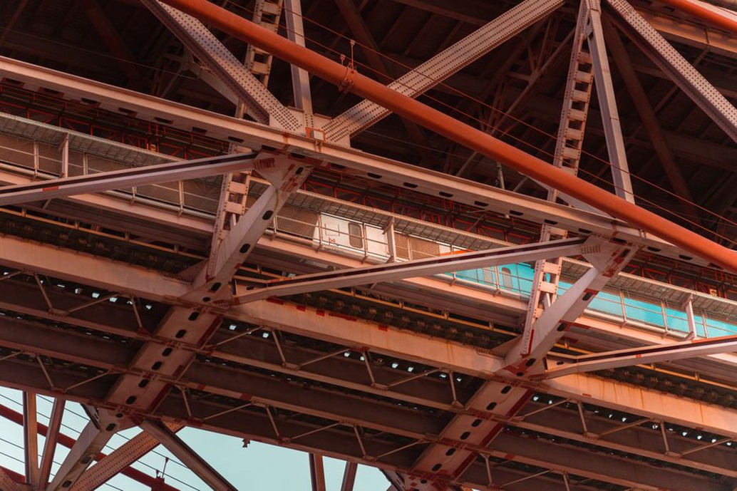Sensors installed on a bridge girder