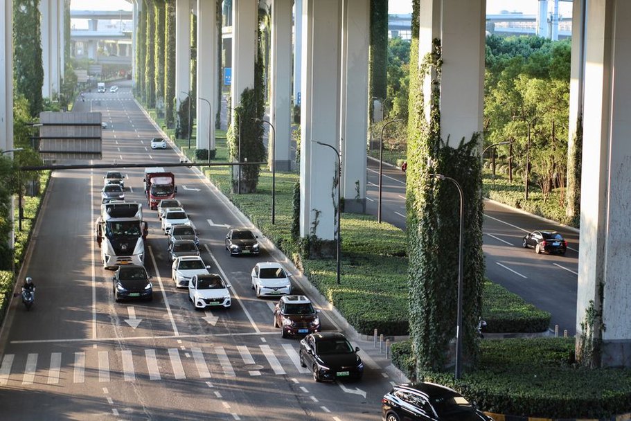 A modern bridge designed with eco-friendly materials