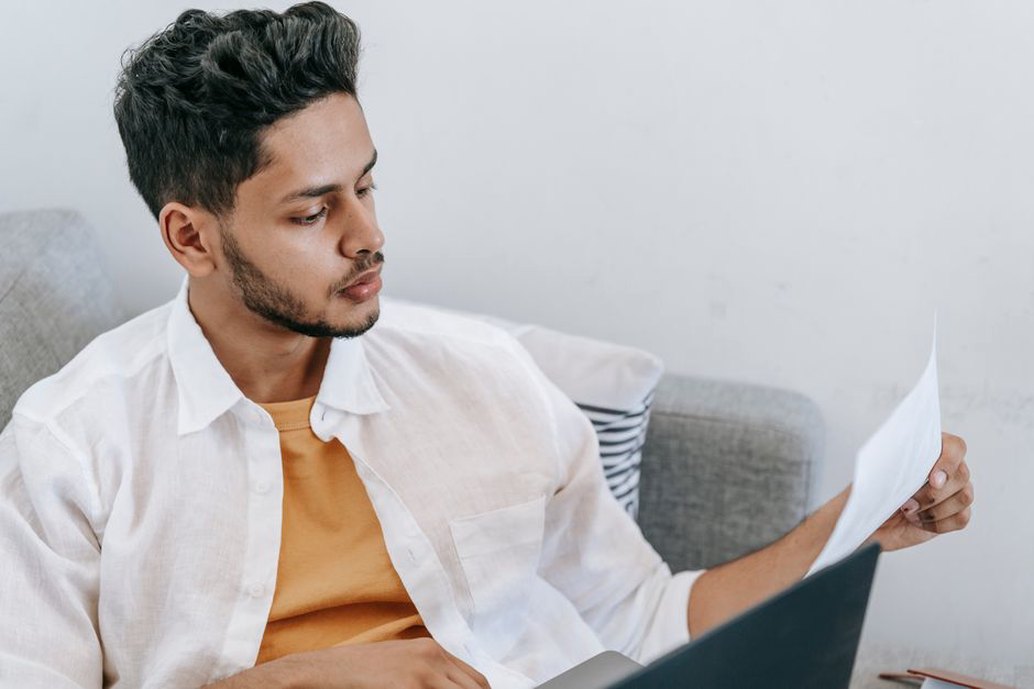 Reader examining terms before making a decision