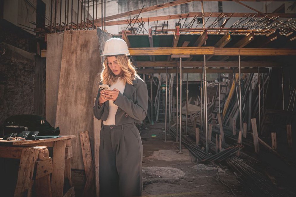 Engineer checks a report beside an infrastructure asset