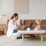 Laptop and router used for a call at home