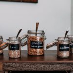 Prepared ingredients grouped for upcoming dinners