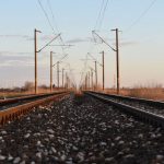 Sensor beside a railway track records passing-train vibration