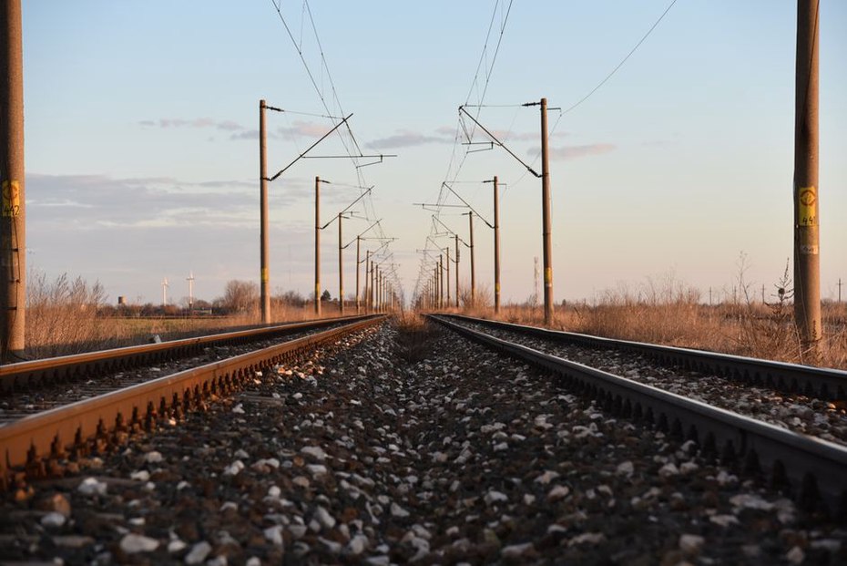 Sensor beside a railway track records passing-train vibration