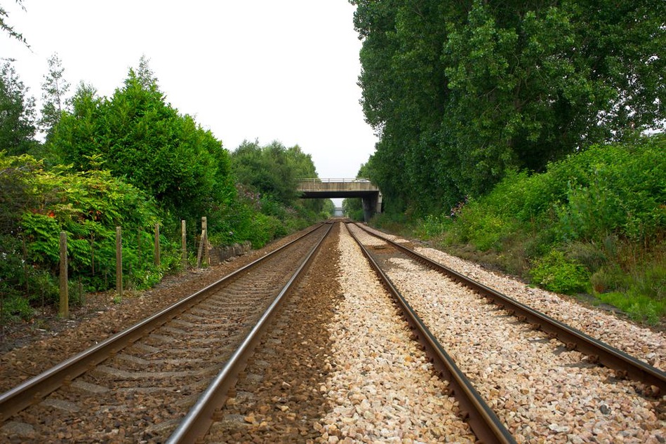 Survey equipment records movement near railway drainage