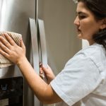 Dust removal at an accessible refrigerator grille