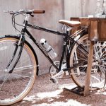 Utility bike equipped with bags for a grocery trip